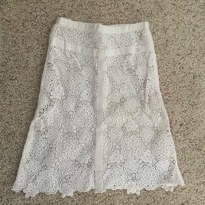Chanel White Lace Skirt